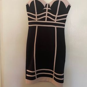 Black and Nude Cocktail Dress